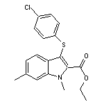 ethyl 3-[(4-chlorophenyl)thio]-1,6-dimethyl-1H-indole-2-carboxylate