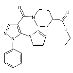 ethyl 1-{[1-phenyl-5-(1H-pyrrol-1-yl)-1H-pyrazol-4-yl]carbonyl}piperidine-4-carboxylate