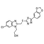 2-[2-({[5-(2H-1,3-benzodioxol-5-yl)-1,3,4-oxadiazol-2-yl]sulfanyl}methyl)-6-chloro-1H-1,3-benzodiazol-1-yl]ethan-1-ol