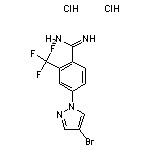 4-(4-bromo-1H-pyrazol-1-yl)-2-(trifluoromethyl)benzene-1-carboximidamide dihydrochloride