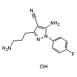 5-amino-3-(3-aminopropyl)-1-(4-fluorophenyl)-1H-pyrazole-4-carbonitrile hydrochloride