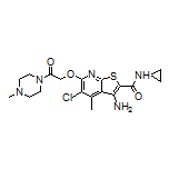 3-Amino-5-chloro-N-cyclopropyl-4-methyl-6-[2-(4-methyl-1-piperazinyl)-2-oxoethoxy]thieno[2,3-b]pyridine-2-carboxamide