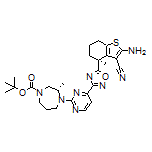 (S)-2-Amino-4-[3-[2-[(S)-4-Boc-2-methyl-1,4-diazepan-1-yl]-4-pyrimidinyl]-1,2,4-oxadiazol-5-yl]-4-methyl-4,5,6,7-tetrahydrobenzo[b]thiophene-3-carbonitrile