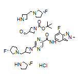 tert-Butyl 3-Formylazetidine-1-carboxylate compound with (R)-N-(7-Fluoro-2-methyl-2H-indazol-5-yl)-5-[3-[(3-fluoropyrrolidin-1-yl)methyl]azetidin-1-yl]pyrazine-2-carboxamide and (R)-1-(Azetidin-3-ylmethyl)-3-fluoropyrrolidine and (R)-3-Fluoropyrrolidine (1:1:1:1) Hydrochloride