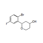 2-(2-Bromo-5-iodophenyl)tetrahydro-2H-pyran-4-ol