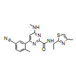 4-(5-Cyano-2-methylphenyl)-6-(methylamino)-N-[1-(4-methylthiazol-2-yl)ethyl]pyrimidine-2-carboxamide